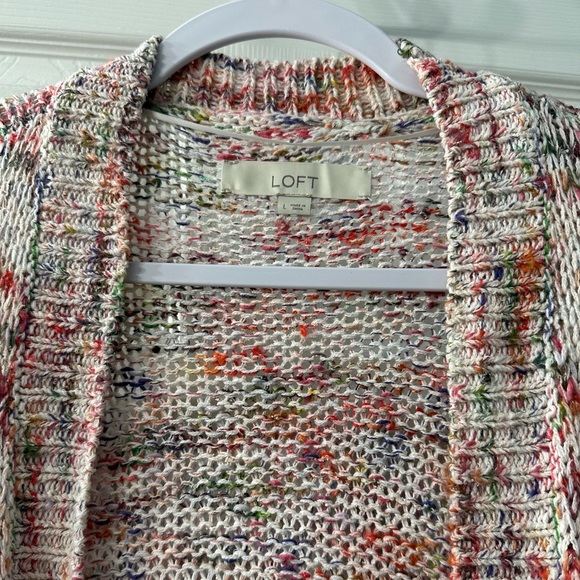 LOFT multi colored open cardigan sweater - Picture 4 of 4